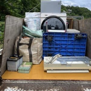 岩国市で運び出しが難しかった大型冷蔵庫、ドラム式洗濯機回収
